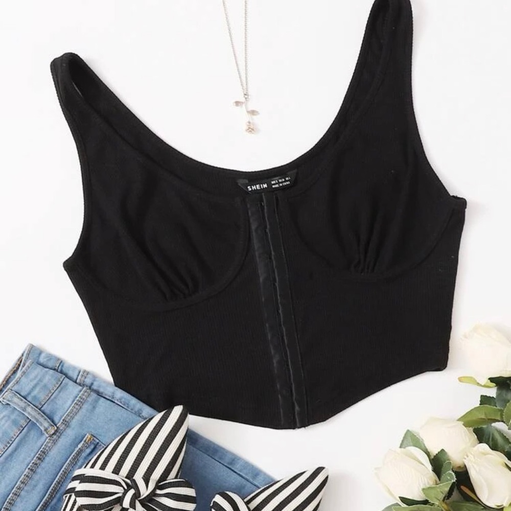 Rib-knit Bustier Crop Top